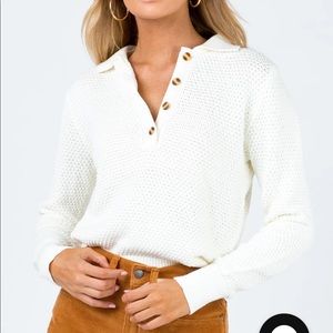 White button sweater princess polly
